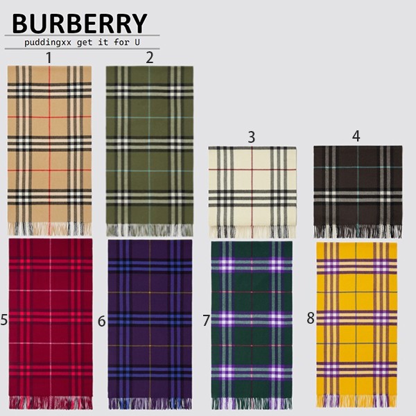【お洒落★】バーバリー 偽物 チェック カシミアスカーフ 柔らかい素材 マフラー 8色 80767951