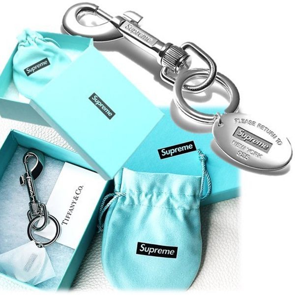 シュプリーム x ティファニー タグ キーリング 偽物コラボ関送料込 sp082802