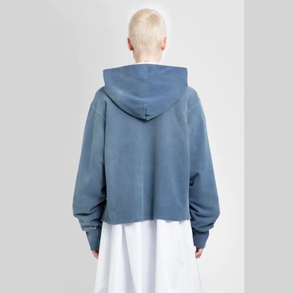 男女兼用メゾン マルジェラ ブルー ロゴ フェイデッド パーカーS51GU0127