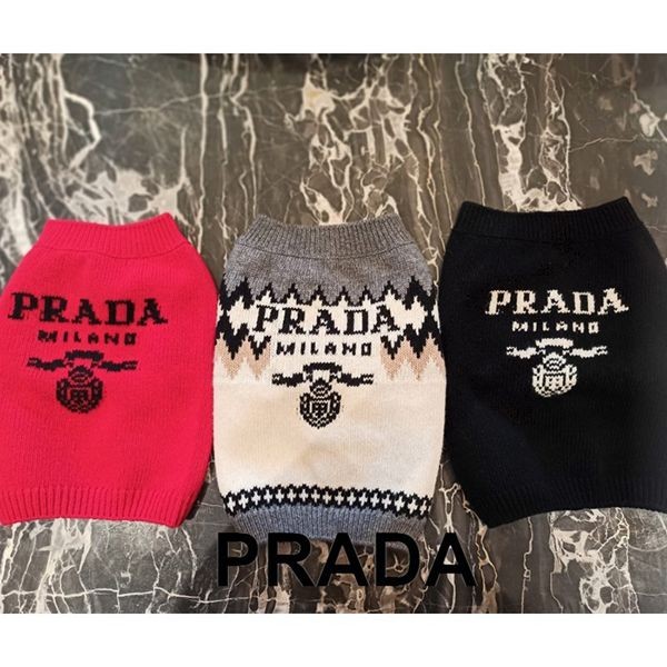 【限定カラー】プラダ ウールxカシミア ドッグセーター ペット服 偽物 2YX009