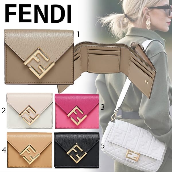 【送料関税込】フェンディ FFダイヤモンド 三つ折り財布 コピー 5色 8M0480ALWAF15KR