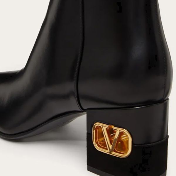 上品高見え■【ヴァレンティノ 偽物】ヘリテージカーフスキンレザーアンクルブーツ 60MM