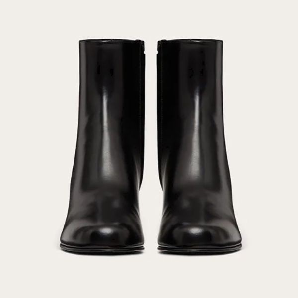 上品高見え■【ヴァレンティノ 偽物】ヘリテージカーフスキンレザーアンクルブーツ 60MM