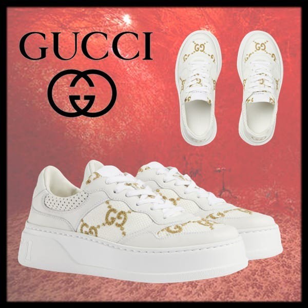 2024SSグッチ スーパーコピー ウィメンズ GG スニーカー ホワイト 670408AACXG9059