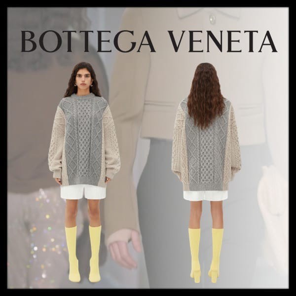 【新デザイン】ボッテガ ヴェネタ アラン パッチワーク ウール セーター コピー 774776V3NC01964