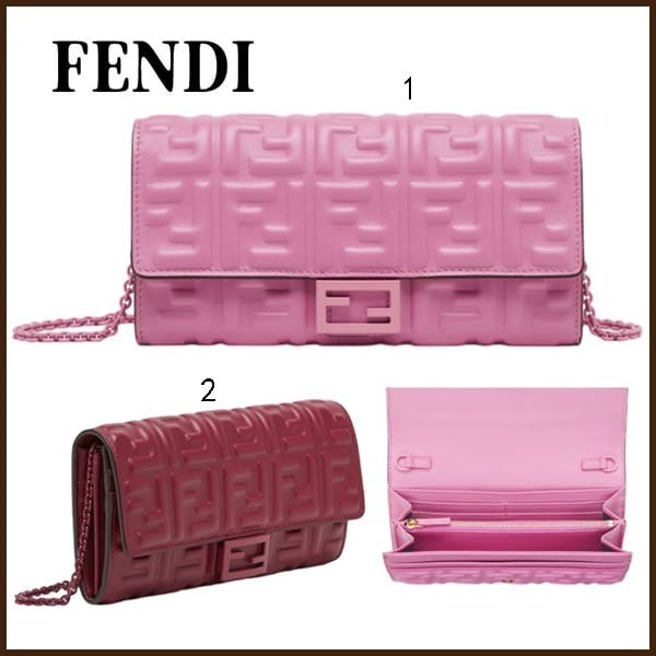 【セレブ多数愛用】フェンディ バケット 長財布 偽物 コンチネンタル チェーンウォレット 2色 8M0365AQESF1MJU