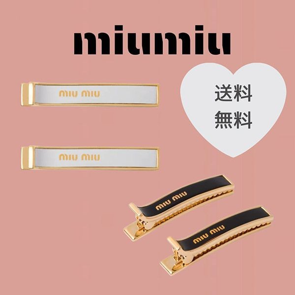＜最新で絶対欲しい>【ミュウミュウ】エナメルコピー メタル ヘアクリップ  5JF136_2F6T_F0002