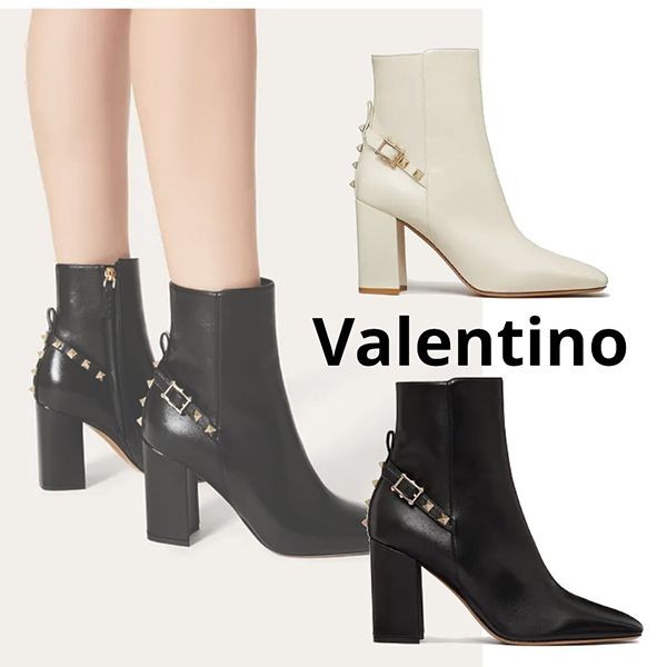 【VIPセールで入荷！】エレガント【ヴァレンティノ】ロックスタッド コピーナッパ ショートブーツ1W2S0F