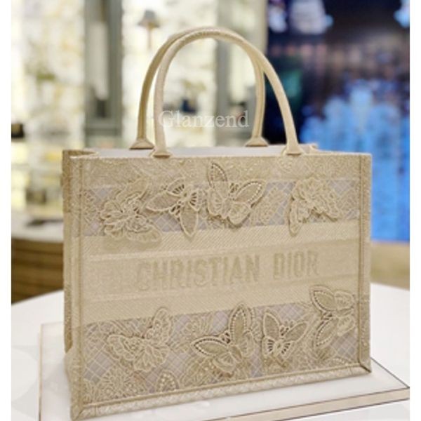 【最終セール価格！】蝶の刺繍が美しい♪《ディオール トートバッグ 偽物》ミディアムバッグd12072