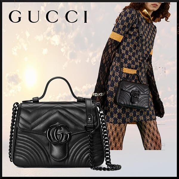 【かわいくて上品♪】グッチ スーパーコピー GG マーモント ミニ ハンドバッグ 702563 DTDFV 1000