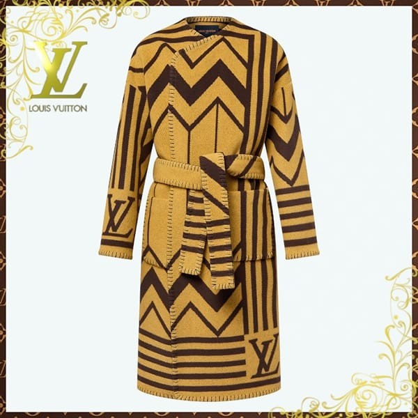 【限定大特価！】ルイヴィトン 偽物 メンズ ウール カシミヤ ロングコート 1AFJXL