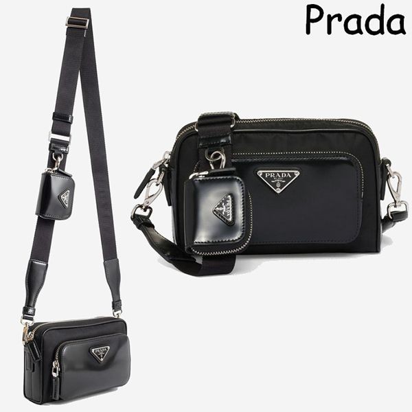 完売必至のカラープラダ ナイロンコピー x ブラッシュドレザー メンズ ショルダー SALE 2VH172_789