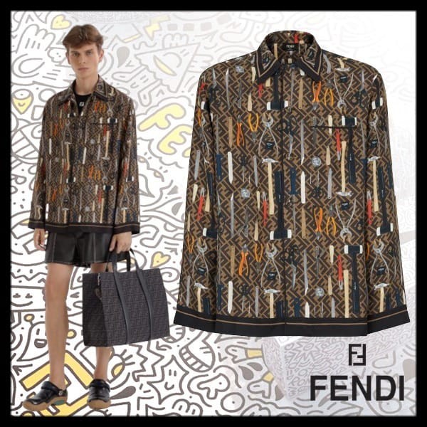 新作もセール価格！フェンディ マルチカラーシルク シャツ コピー FS1262AR6GF13IZ