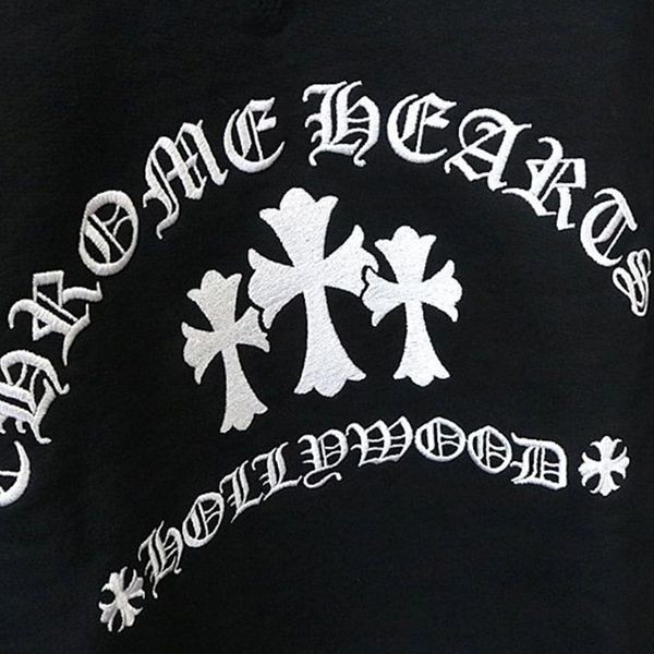 可愛いクロムハーツ クルーネック コピー裏起毛 スウェット ロゴ刺繡 長袖ch032035