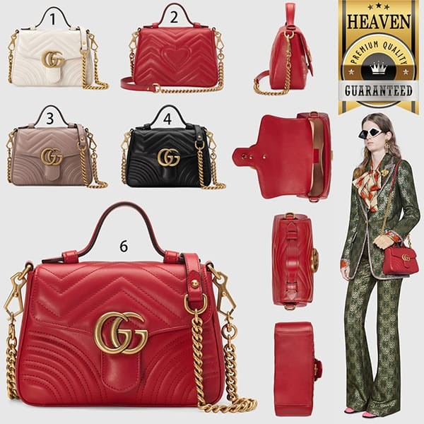 N級品グッチ ミニ トップハンドルバッグ GGマーモント 4色 547260 DTDIT 1000