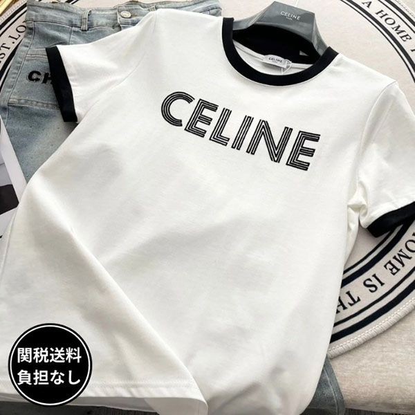 特別価格！セリーヌ コットンジャージー ルーズ 半袖 Tシャツ コピー w24050211