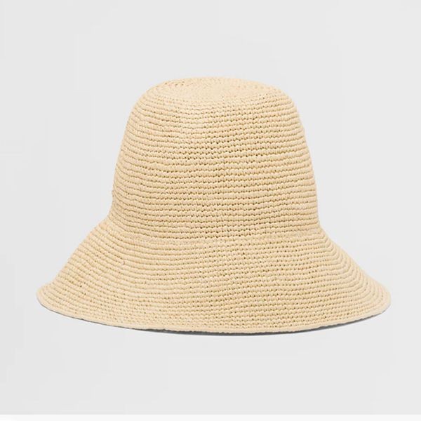 [通販]プラダ◆ラフィア ストローハット 帽子 コピーロゴ付きpd5104