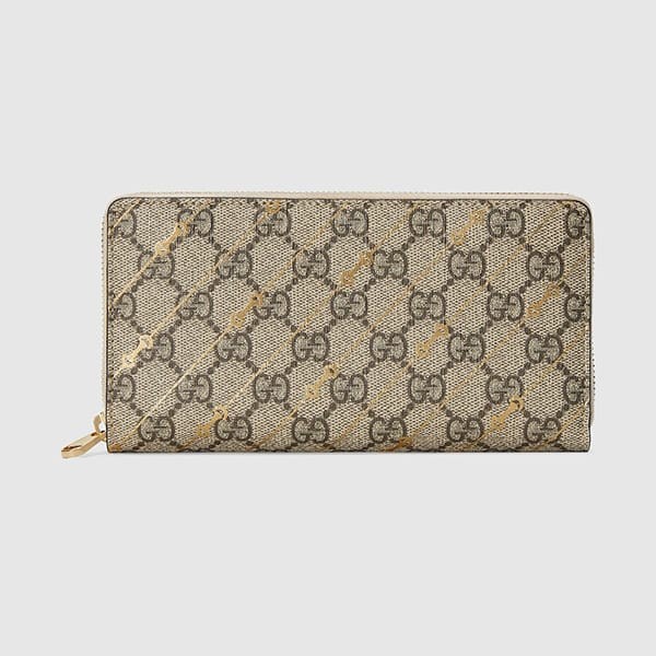 ユニークなデザイングッチ パロディ ホースビット プリント ジップアラウンドウォレット 774331 FACYR 8548