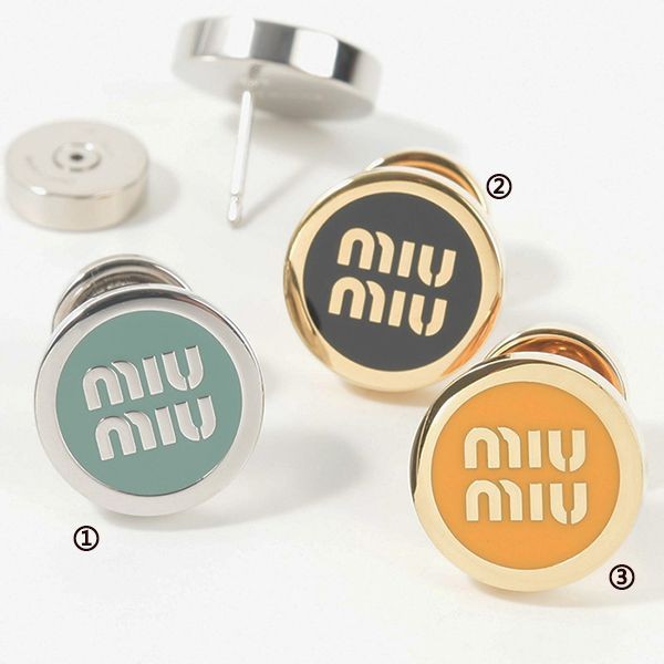 人気No1ミュウミュウ エナメルメタル ピアス パチモン5JO912 2F6T