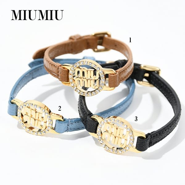 ミュウミュウ マドラスレザーブレスレット コピー miu002