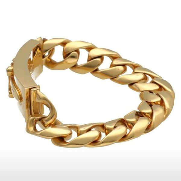 クロムハーツ ダガーIDブレスレット 偽物 22K イエローゴールド バングル 12リンク