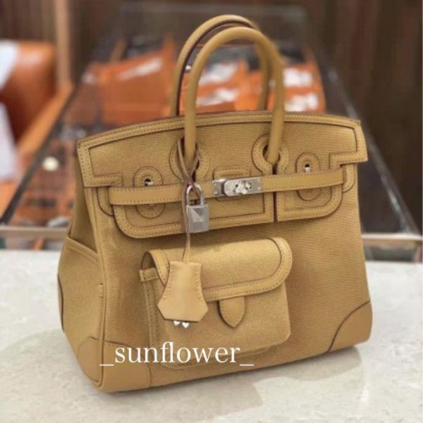 【送料関税込】エルメス バーキン25cm コピーカーゴ cargo ポケット セサミ/s金具 h072302