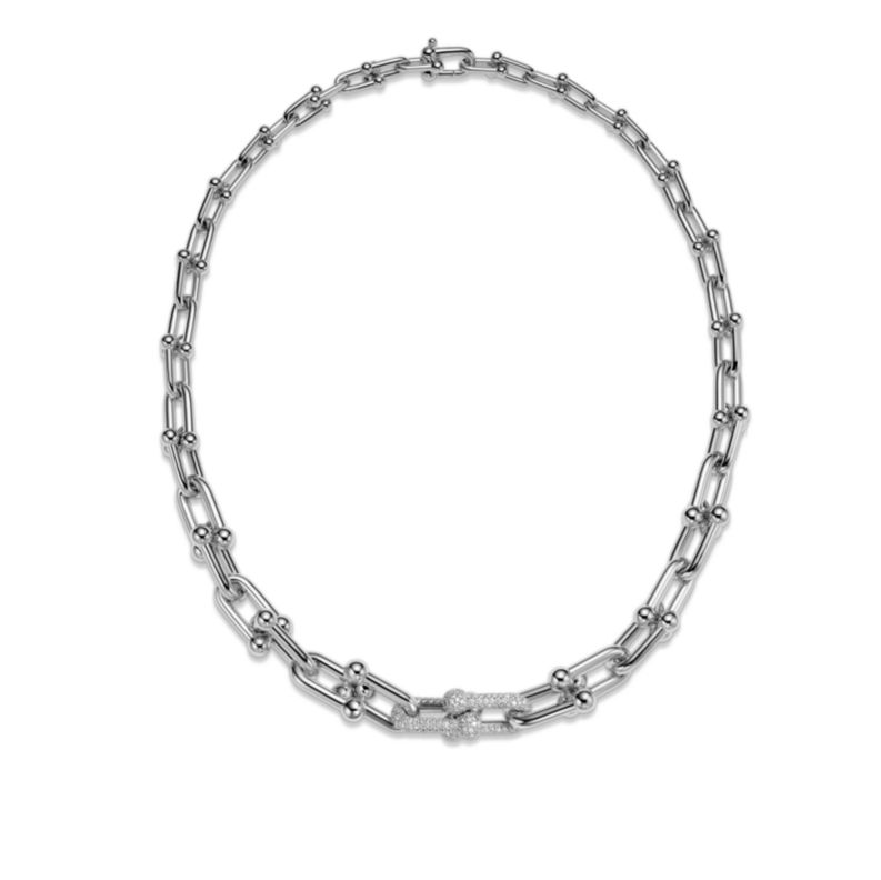 山田涼介 ティファニー ハードウェア グラジュエイテッド リンク ネックレス ホワイトゴールド 72616065