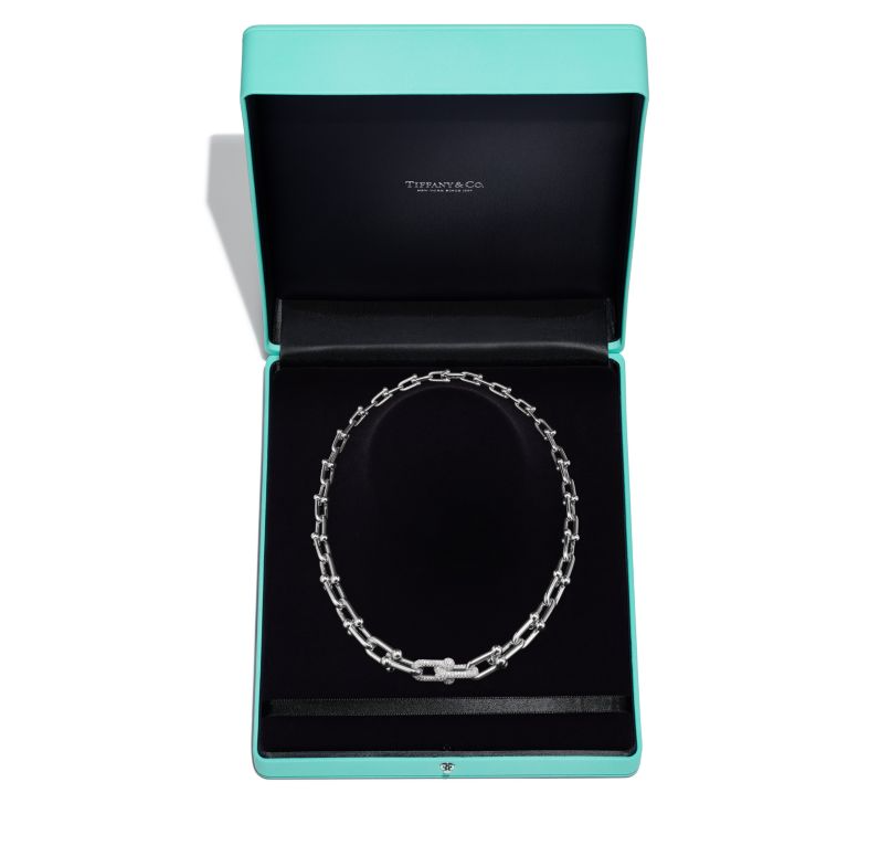 山田涼介 ティファニー ハードウェア グラジュエイテッド リンク ネックレス ホワイトゴールド 72616065