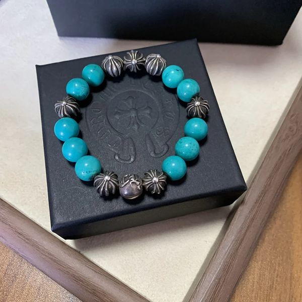 クロムハーツ BEAD ブレスレット 激安 925 28.5g ターコイズ w24072701