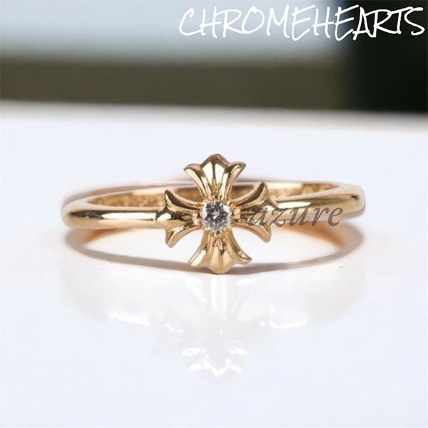 【奇跡の再入荷！即発送】クロムハーツ CHプラス◆バブルガムリング22K コピー with ダイヤ ch2407021