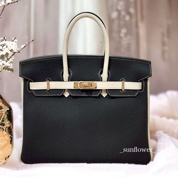 エルメス バーキン25cm コピー po シロ×クロ/g金具 ピンクステッチ h072301