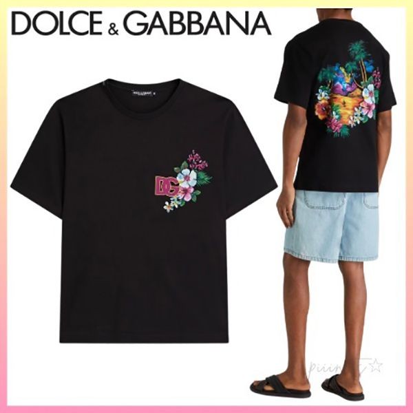 最安値挑戦【ドルチェ&ガッバーナ】コットンジャージー ロゴ Tシャツdg071310