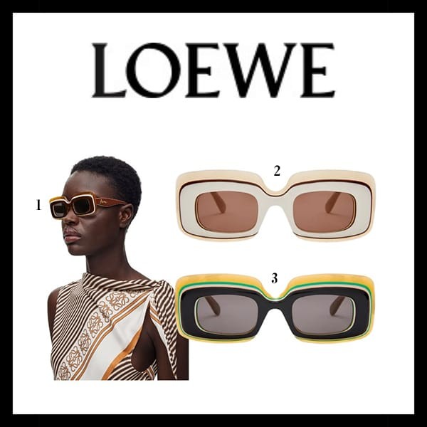 【訳あり特価】ロエベ 多層長方形アセテート サングラス 偽物 3色 G776SUNX05