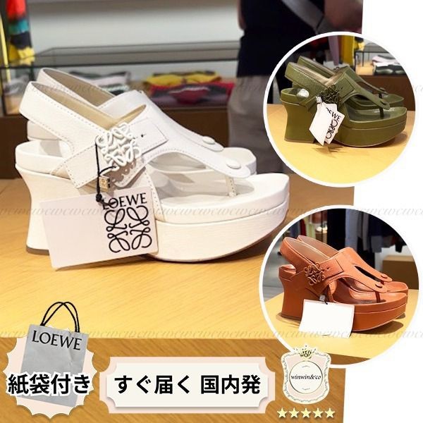 ロエベ アナグラム フラットフォームサンダル 激安 l814s10x04