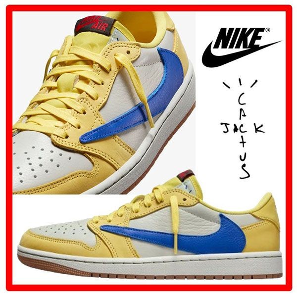 上品高見え■トラヴィス カナリー 偽物 x ナイキ jordan 1 retro low  dz4137-700
