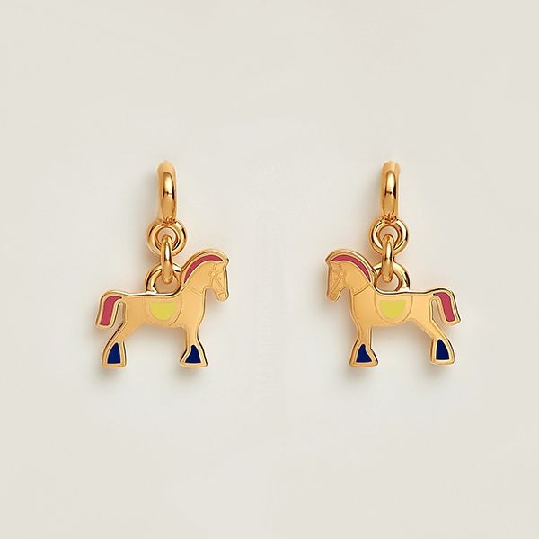 【手元に在庫有】【エルメス】orecchini cheval ピアス 偽物耳元が可愛いくて揺れる☆ h08035