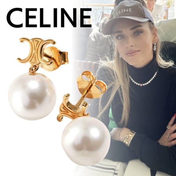 【訳あり特価】セリーヌ トリオンフ パールイヤリング n級品 sl01555