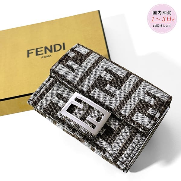 男女兼用フェンディ 偽物 小銭入れ付き baguette 三つ折り財布 fd200051