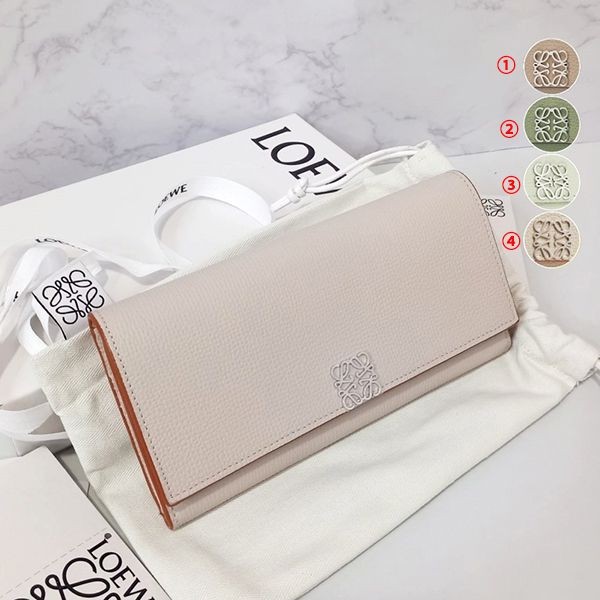 ロエベ アナグラム パチモン フラップ 長財布☆c821acwx01