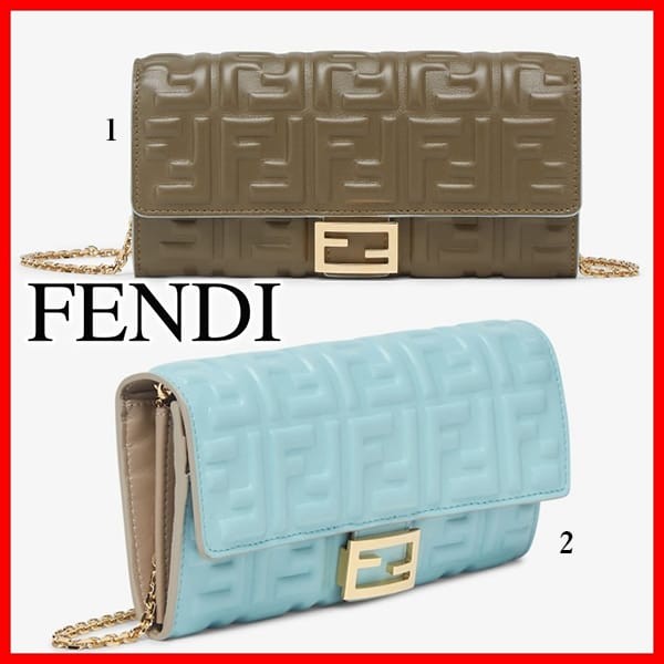 並行輸入品 偽物 フェンディ ffモチーフ バゲット コンチネンタル財布 チェーン付 2色 8m0365at00f1pqh