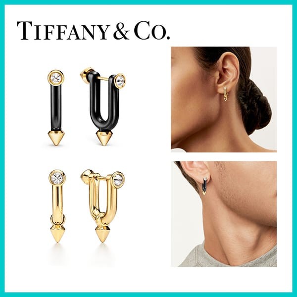 【かわいくて上品♪】ティファニー ピアス コピー チタン ゴールド ダイヤモンド 2色 73467950