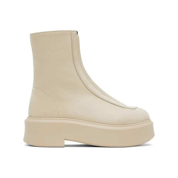 ザロウ zipped boot i レザー アンクルブーツ コピー beige f1144l131r
