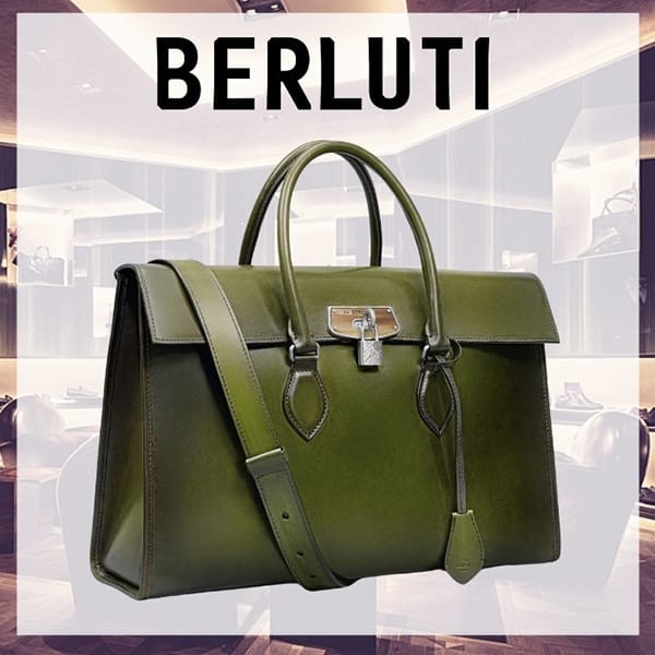 ベルルッティ 偽物 南京錠付き emio ホーン＆レザー ブリーフケース emioneov1