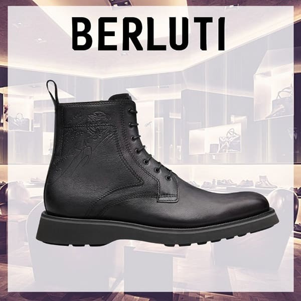 ベルルッティ alessio スクリット レザー ジップアップブーツ s6312-v82