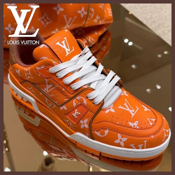 新色登場！【鮮やかなオレンジがお洒落♪】ルイヴィトン スニーカー スーパーコピー lv11201