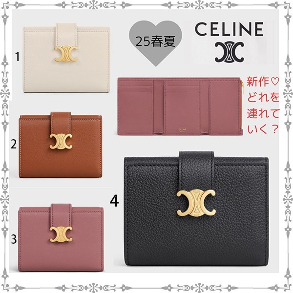 追跡付きで安心届けセリーヌ 偽物 ヴィクトワール カーフスキンウォレット 4色 sl554112