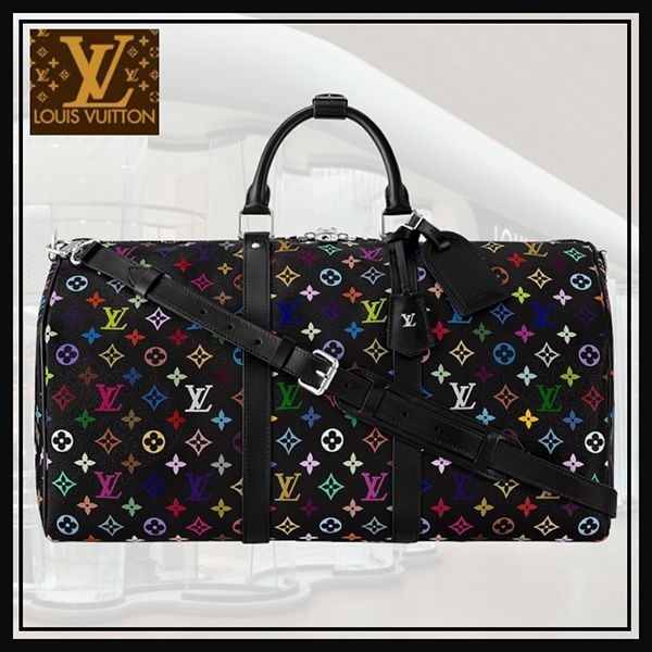 激安ルイヴィトン 村上隆 25ss コラボ モノグラム マルチカラー キーポル 50 ボストンバッグ M13745