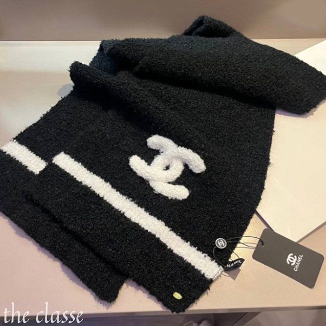 シャネル モノトーン ロゴ マフラー N級品 AA9423 B13856 N0765