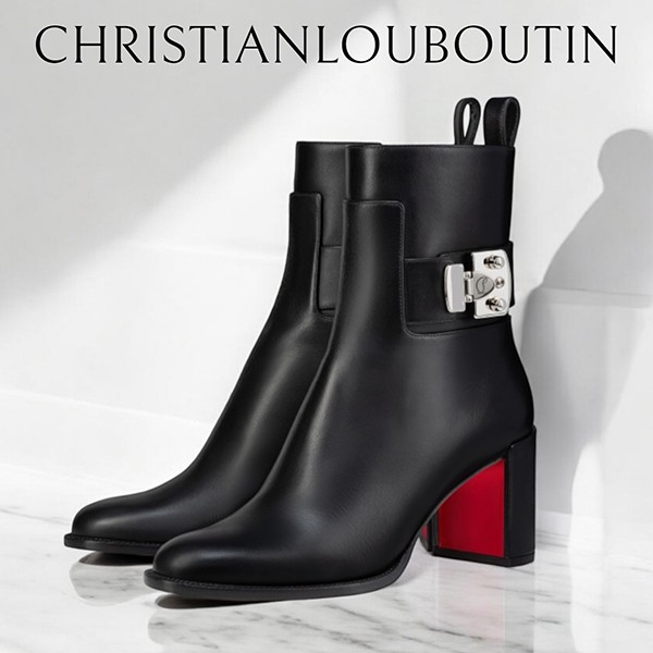 クリスチャンルブタン Booty Lock 70mmローブーツ カーフレザー コピー lbt000135