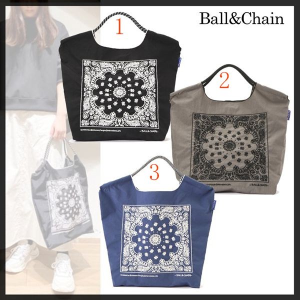 ボールアンドチェーン バンダナ刺繍 エコバッグ wd25020802